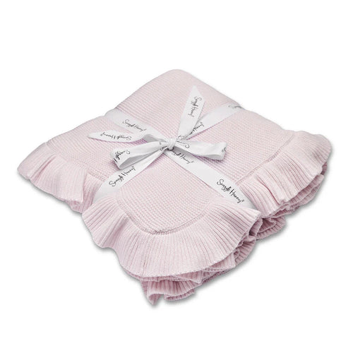 Snuggle Hunny - Ruffle Knit Organic Baby Blanket | Blush Pink