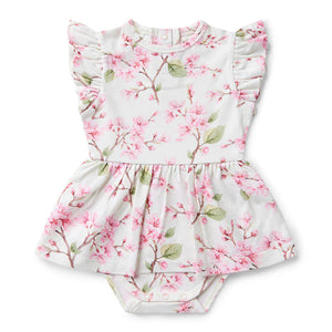 Snuggle Hunny - Short Sleeve Organic Dress - Cherry Blossom