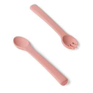 Snuggle Hunny - Silicone Fork & Spoon Set - Rose