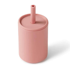 Snuggle Hunny - Silicone Cup & Straw - Rose