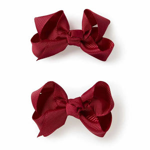 Snuggle Hunny - Small Piggy Tail Clips - Burgundy Wine