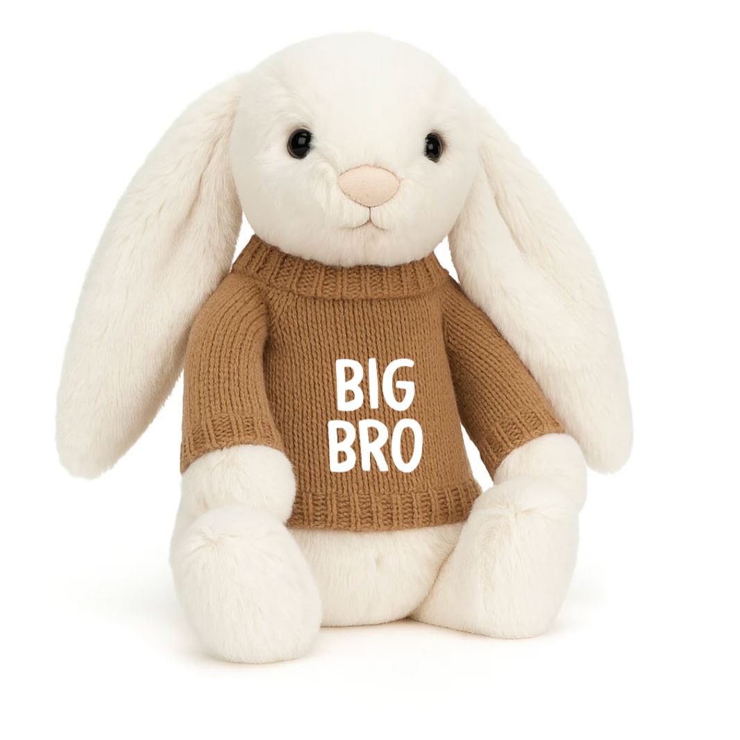 Soft Toy Knitted Jumper Biscuit - BIG BRO | Fits Medium Bashful Jellycat (JUMPER ONLY) Cherrie Baby Boutique 