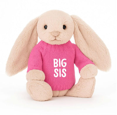 Soft Toy Knitted Jumper Candy Pink - BIG SIS | Fits Medium Bashful Jellycat (JUMPER ONLY) Cherrie Baby Boutique 