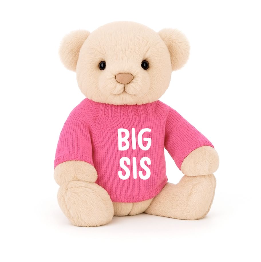Soft Toy Knitted Jumper Candy Pink - BIG SIS | Fits Medium Soft Toy (JUMPER ONLY) Cherrie Baby Boutique 