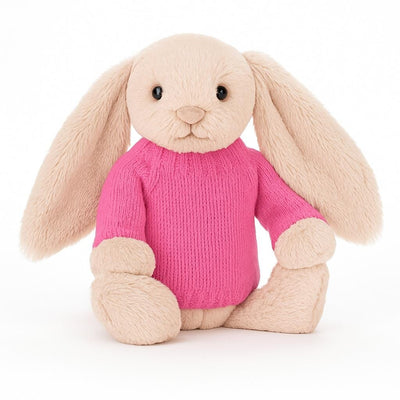 Soft Toy Knitted Jumper Candy Pink - ITS A GIRL | Fits Medium Bashful Jellycat (JUMPER ONLY) Cherrie Baby Boutique 
