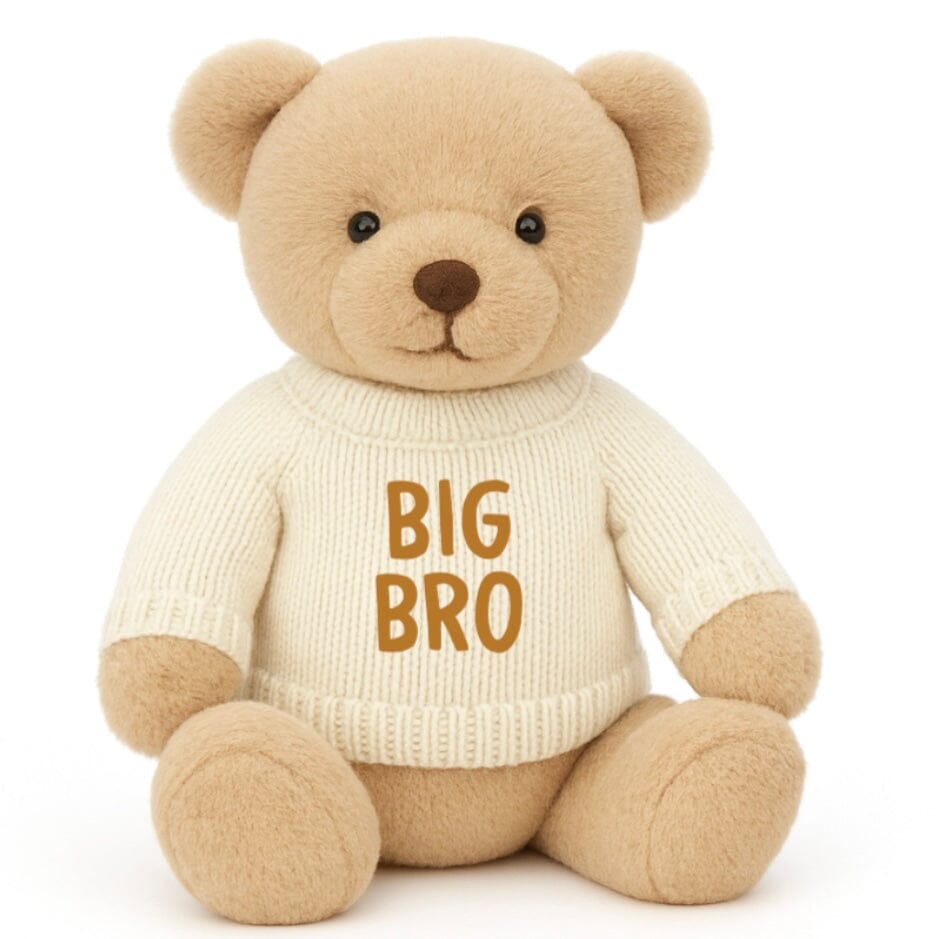 Soft Toy Knitted Jumper Cream - BIG BRO | Fits Medium Soft Toy (JUMPER ONLY) Cherrie Baby Boutique 