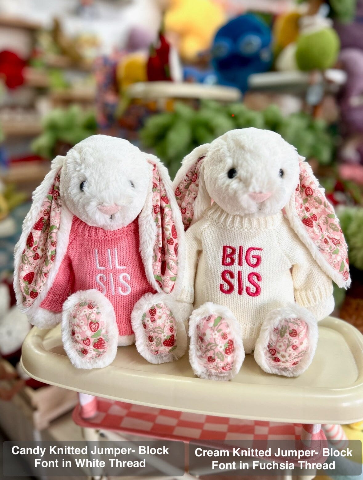 Soft Toy Knitted Jumper Cream - BIG SIS | Fits Medium Bashful Jellycat (JUMPER ONLY) Cherrie Baby Boutique 