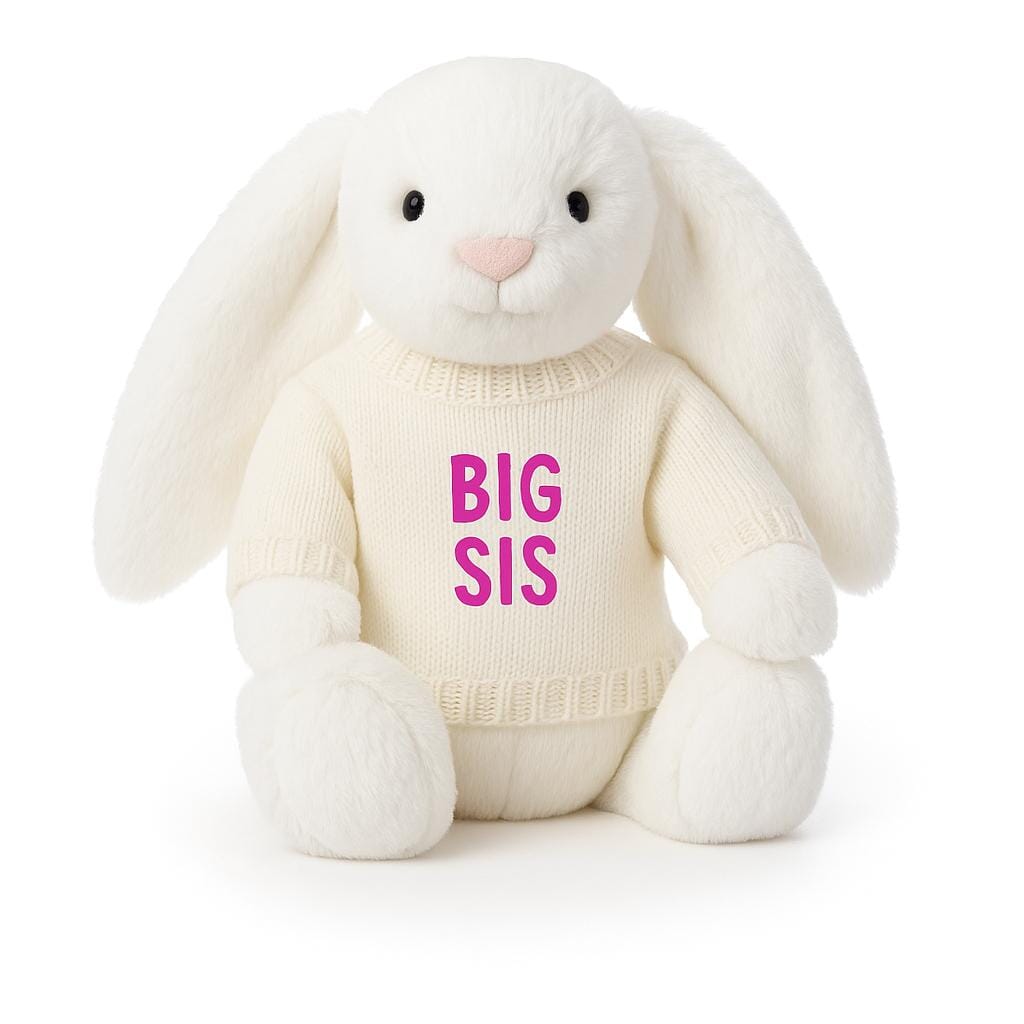 Soft Toy Knitted Jumper Cream - BIG SIS | Fits Medium Bashful Jellycat (JUMPER ONLY) Cherrie Baby Boutique 