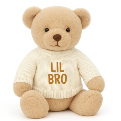 Soft Toy Knitted Jumper Cream - LIL BRO | Fits Medium Soft Toy (JUMPER ONLY) Cherrie Baby Boutique 