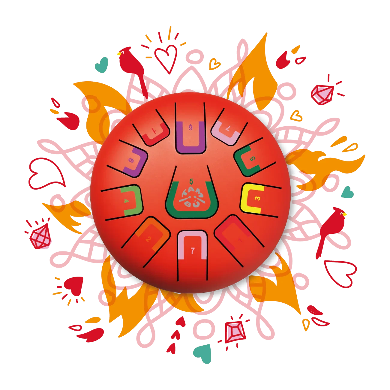 Tambú - Tongue Drum | Scarlett Sunset Musical Toy Tambú 