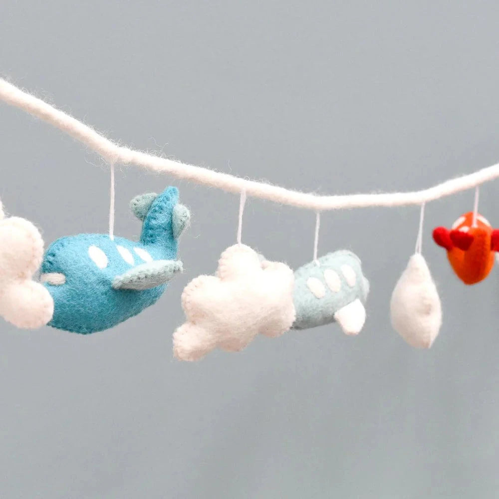 Tara Treasures - Airplane Garland | Red and Cyan Garland Tara Treasures 