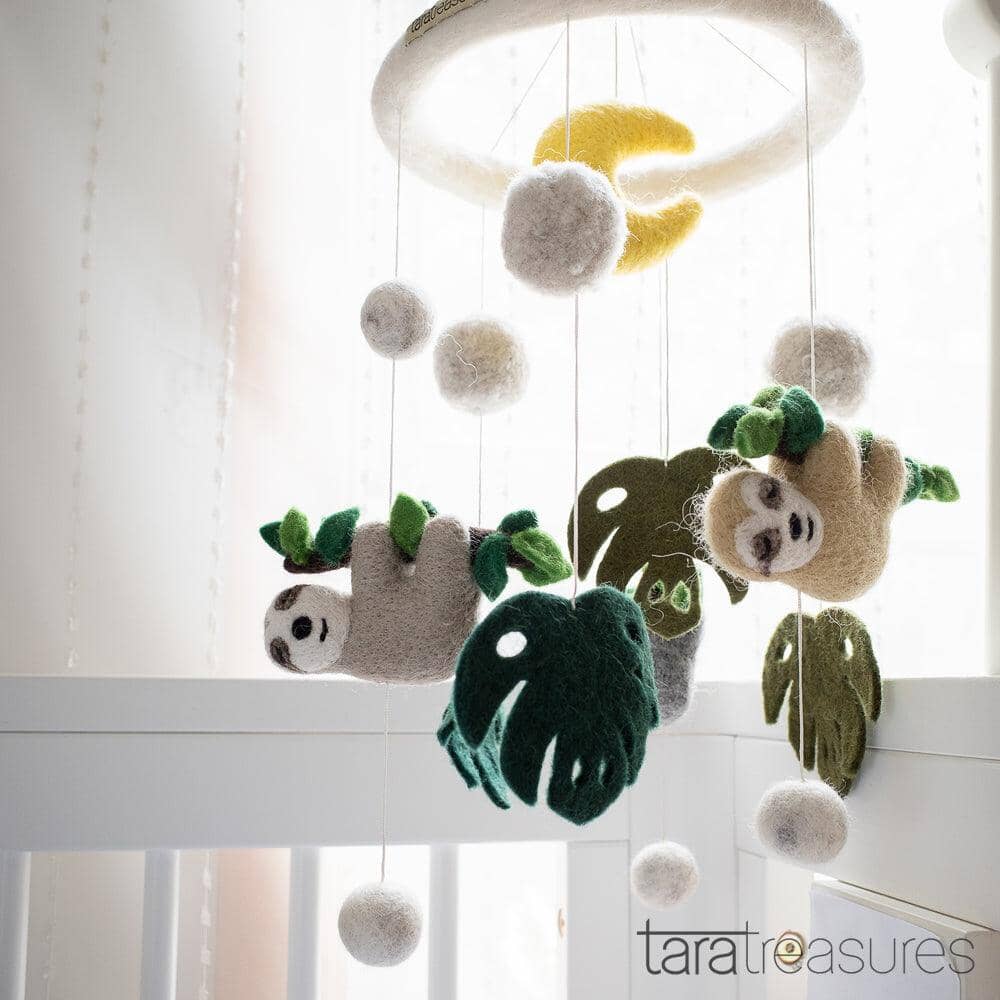 Tara Treasures Baby Cot Mobile - Sloth Away Mobile Tara Treasures 