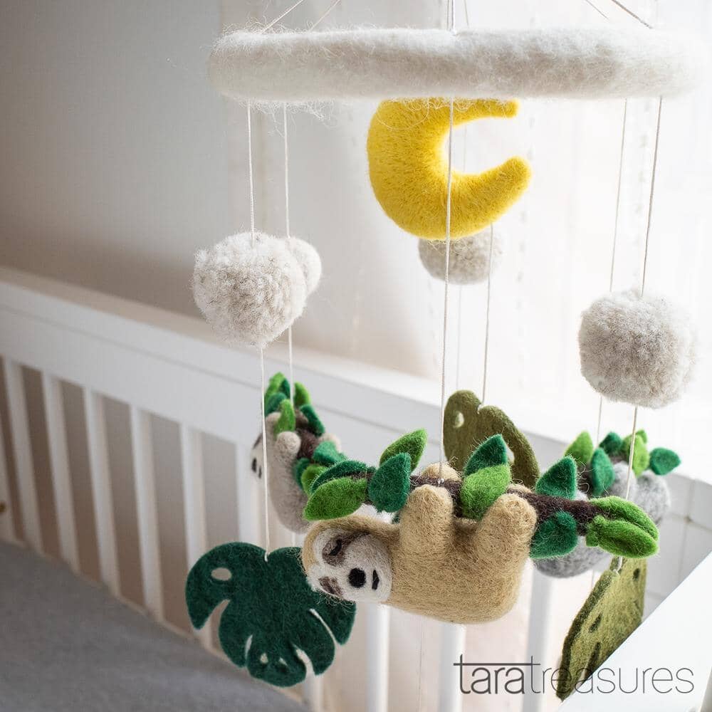 Tara Treasures Baby Cot Mobile - Sloth Away Mobile Tara Treasures 