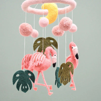 Tara Treasures Baby Nursery Cot Mobile - Pink Flamingo Tiki Mobile Tara Treasures 