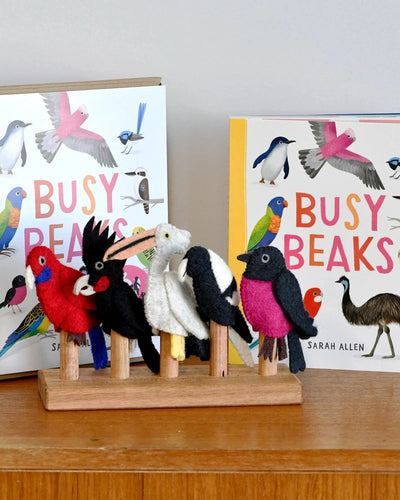 Tara Treasures - Busy Beaks Finger Puppets and Book Set Finger Puppets Tara Treasures 