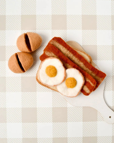 Tara Treasures - Felt Bacon and Eggs Breakfast Set Felt Toy Tara Treasures 