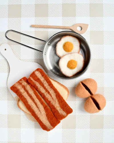 Tara Treasures - Felt Bacon and Eggs Breakfast Set Felt Toy Tara Treasures 