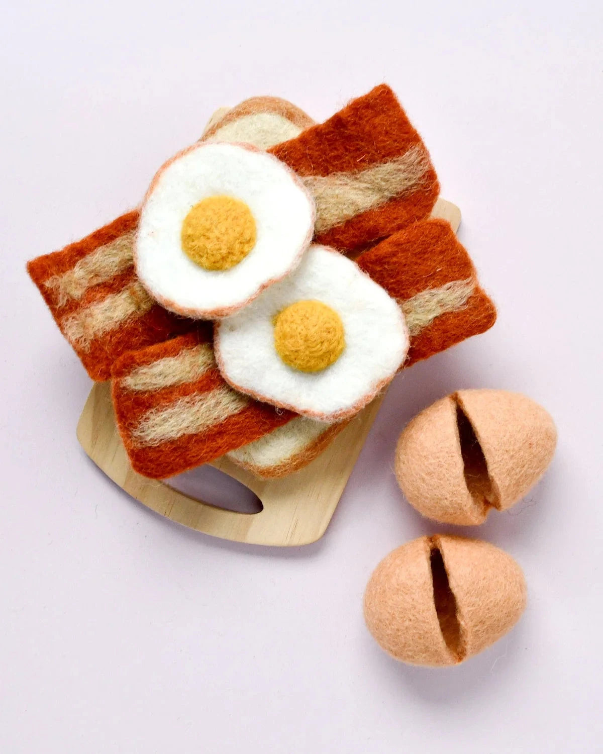 Tara Treasures - Felt Bacon and Eggs Breakfast Set Felt Toy Tara Treasures 