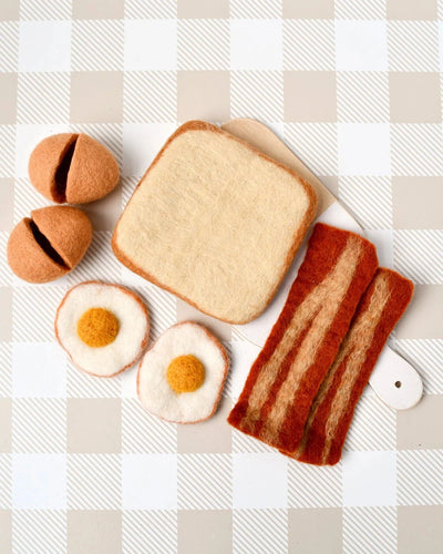 Tara Treasures - Felt Bacon and Eggs Breakfast Set Felt Toy Tara Treasures 