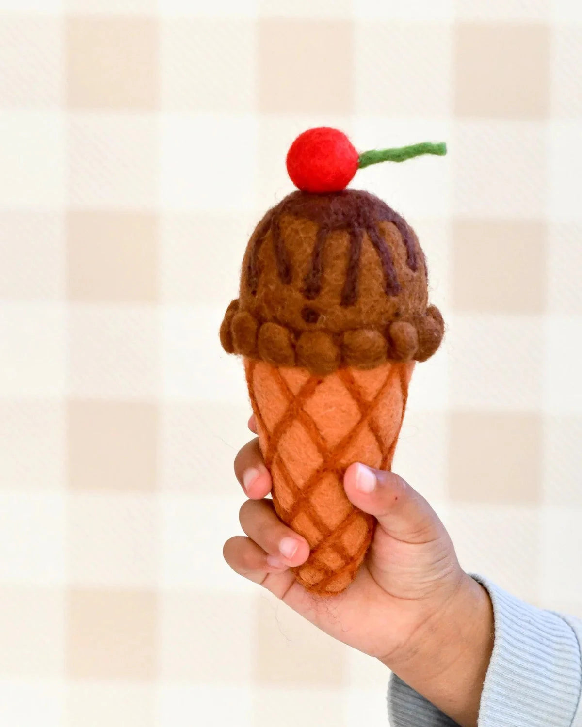 Tara Treasures - Felt Double Chocolate Ice Cream with Cherry Felt Toy Tara Treasures 