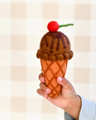 Tara Treasures - Felt Double Chocolate Ice Cream with Cherry Felt Toy Tara Treasures 