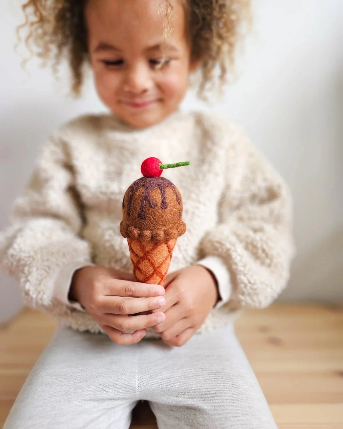 Tara Treasures - Felt Double Chocolate Ice Cream with Cherry Felt Toy Tara Treasures 