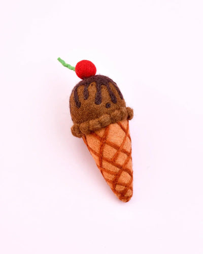 Tara Treasures - Felt Double Chocolate Ice Cream with Cherry Felt Toy Tara Treasures 