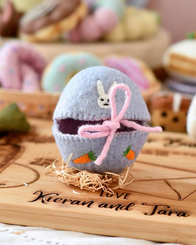 Tara Treasures - Felt Egg Cover Purple with Bunny Motif Felt Toy Tara Treasures 