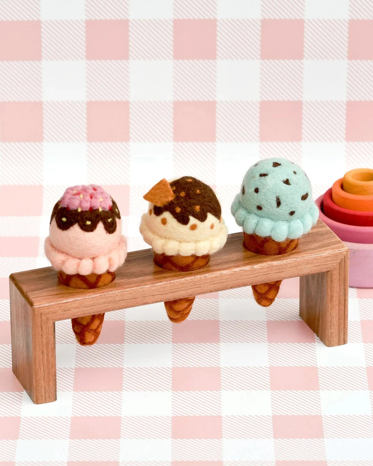 Tara Treasures - Felt Ice Cream Cone Holder Felt Toy Tara Treasures 