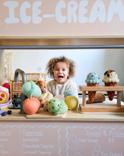 Tara Treasures - Felt Ice Cream Set | Waffle Cones and 9 Ice Cream Scoops Felt Toy Tara Treasures 