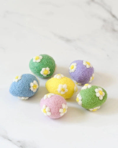 Tara Treasures - Felt Pastel Eggs with Flowers Felt Toy Tara Treasures 