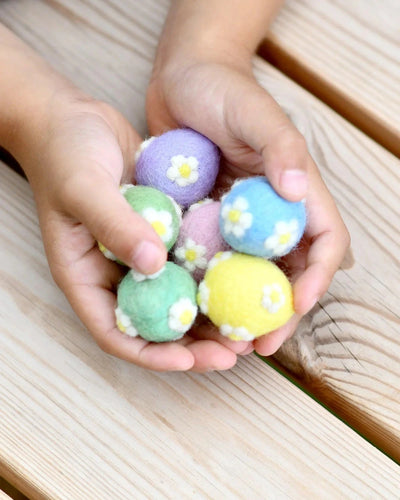 Tara Treasures - Felt Pastel Eggs with Flowers Felt Toy Tara Treasures 