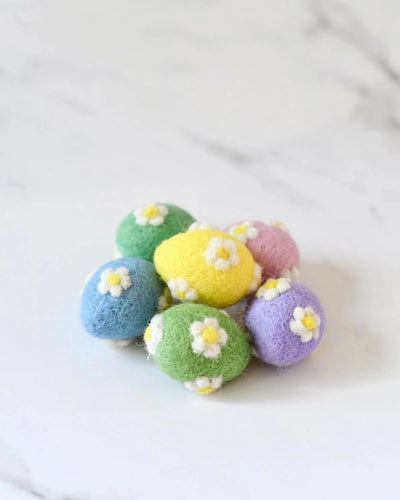 Tara Treasures - Felt Pastel Eggs with Flowers Felt Toy Tara Treasures 