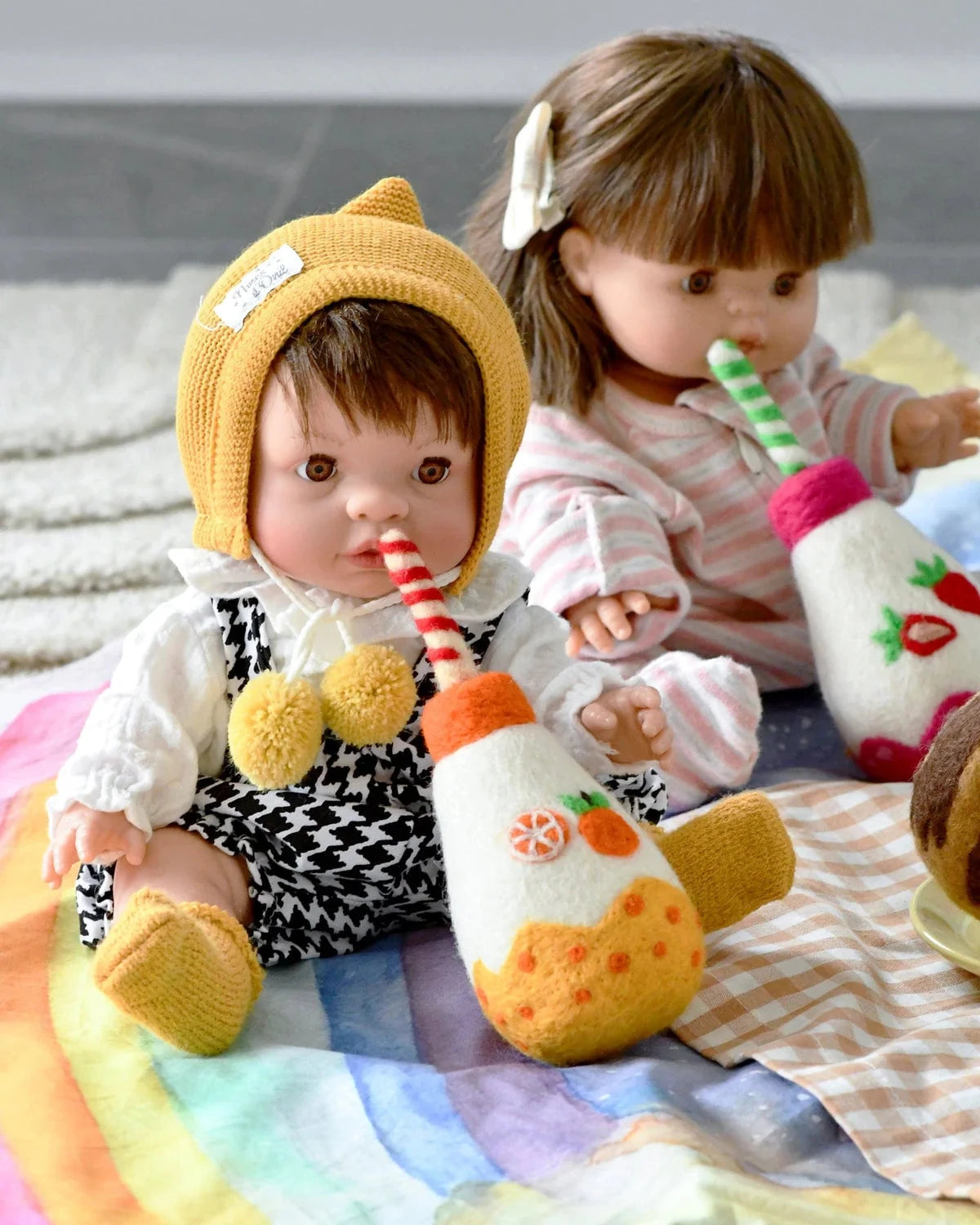 Tara Treasures - Felt Sparkling Orange Fruit Juice Bottle Felt Toy Tara Treasures 