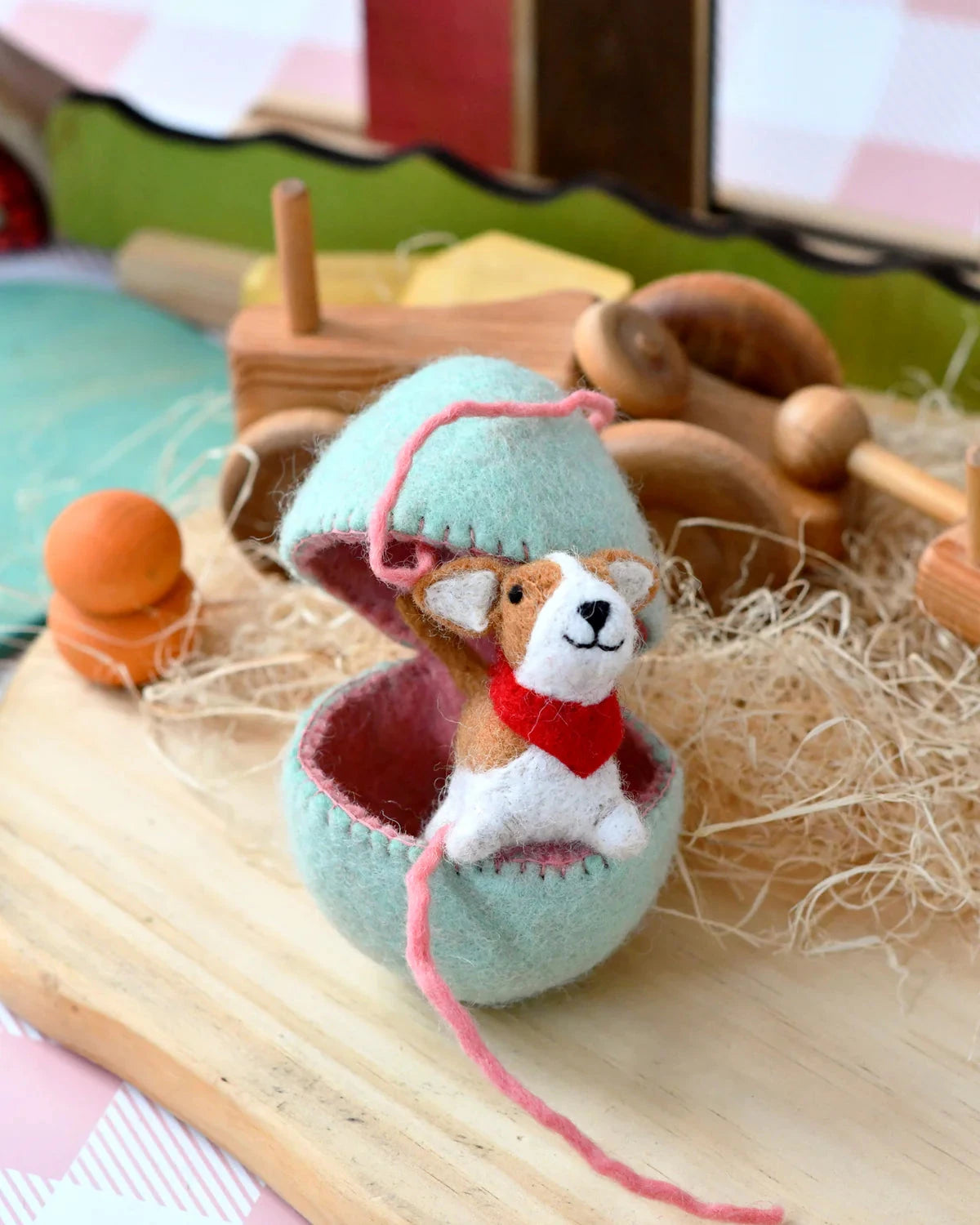 Tara Treasures - Felt Surprise Egg with Corgi Puppy Inside Felt Toy Tara Treasures 