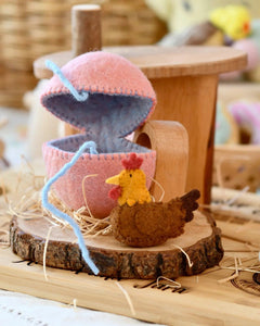 Tara Treasures - Felt Surprise Egg with Hen Inside