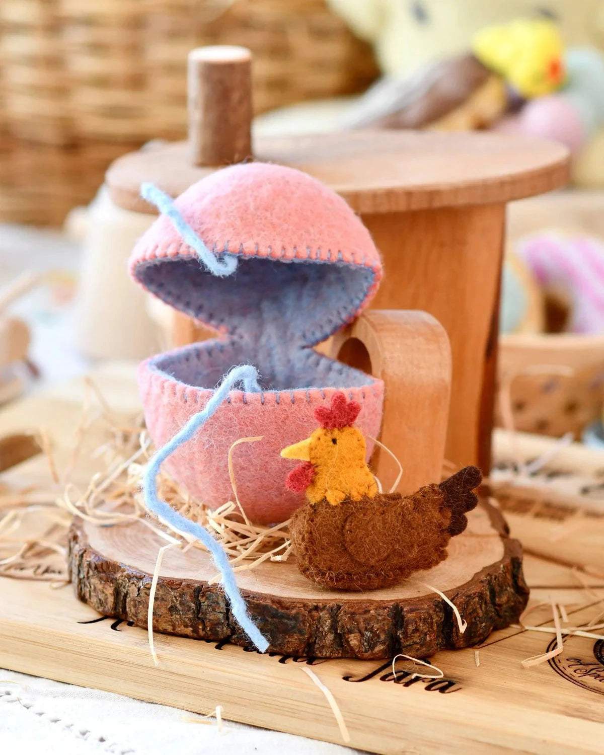 Tara Treasures - Felt Surprise Egg with Hen Inside Felt Toy Tara Treasures 