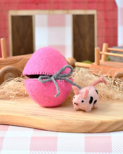 Tara Treasures - Felt Surprise Egg with Spotted Piglet Inside Felt Toy Tara Treasures 