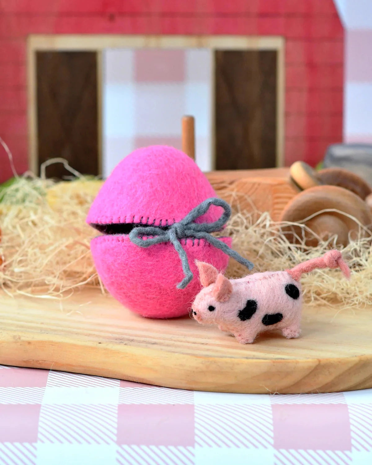 Tara Treasures - Felt Surprise Egg with Spotted Piglet Inside Felt Toy Tara Treasures 