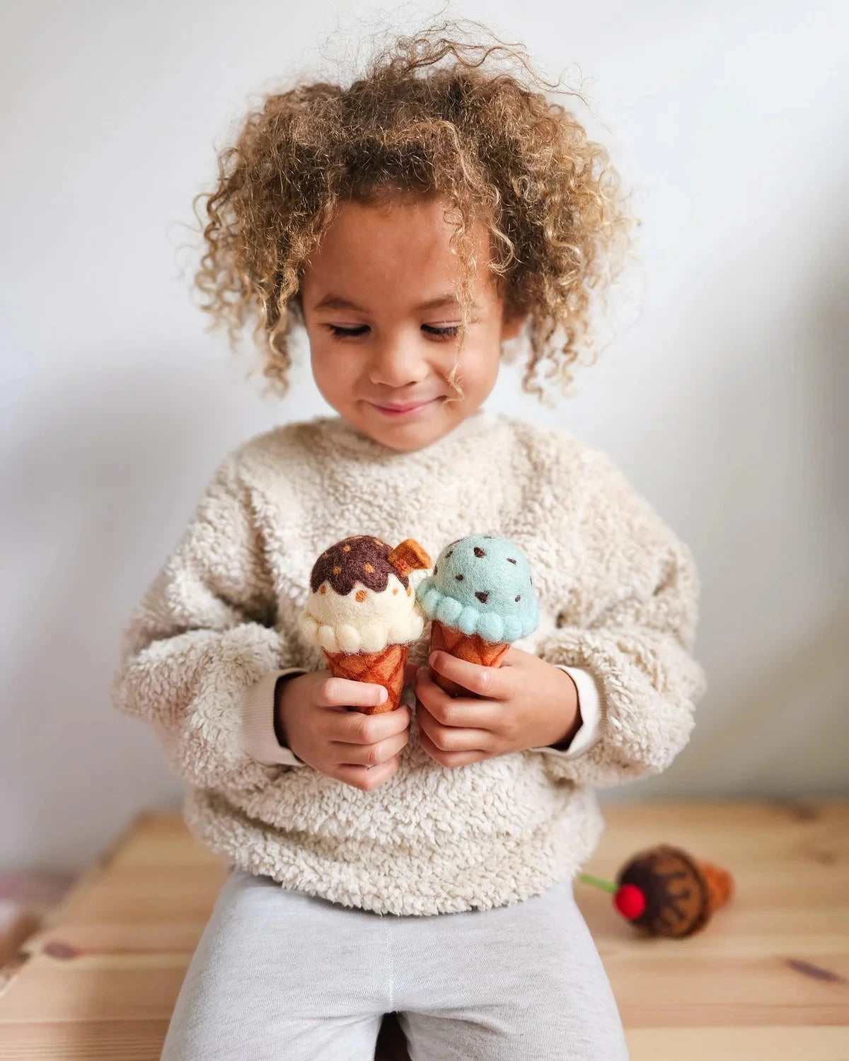 Tara Treasures - Felt Vanilla Chocolate Fudge Ice Cream Felt Toy Tara Treasures 