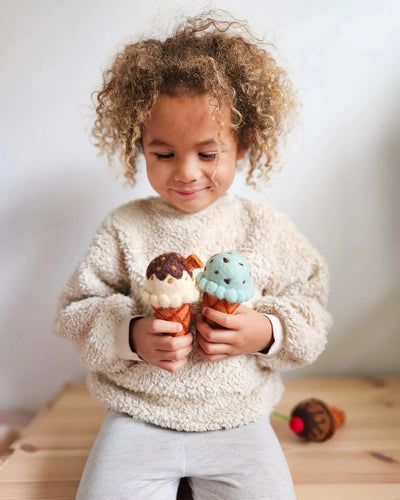 Tara Treasures - Felt Vanilla Chocolate Fudge Ice Cream Felt Toy Tara Treasures 