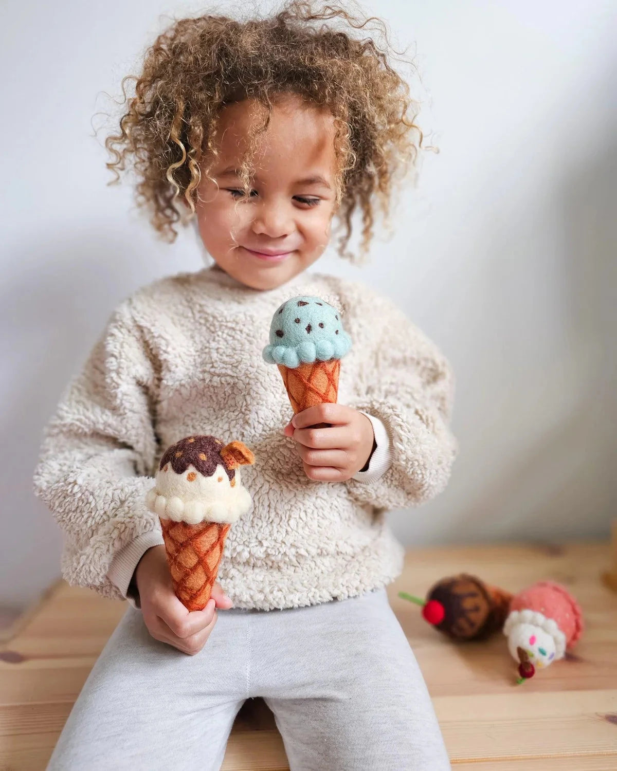 Tara Treasures - Felt Vanilla Chocolate Fudge Ice Cream Felt Toy Tara Treasures 