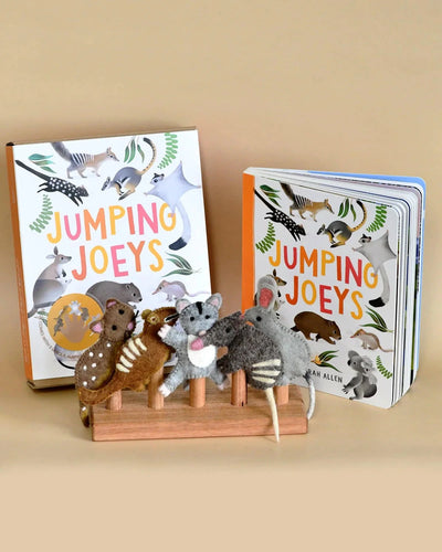 Tara Treasures - Jumping Joeys Finger Puppets and Book Set Finger Puppets Tara Treasures 