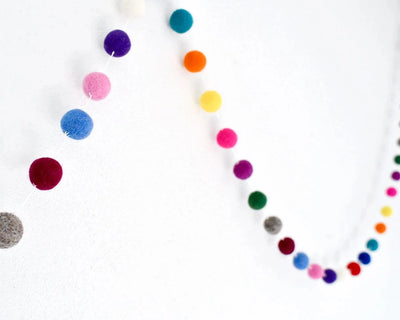 Tara Treasures - Pompom Felt Ball Garland | Colourful Garland Tara Treasures 