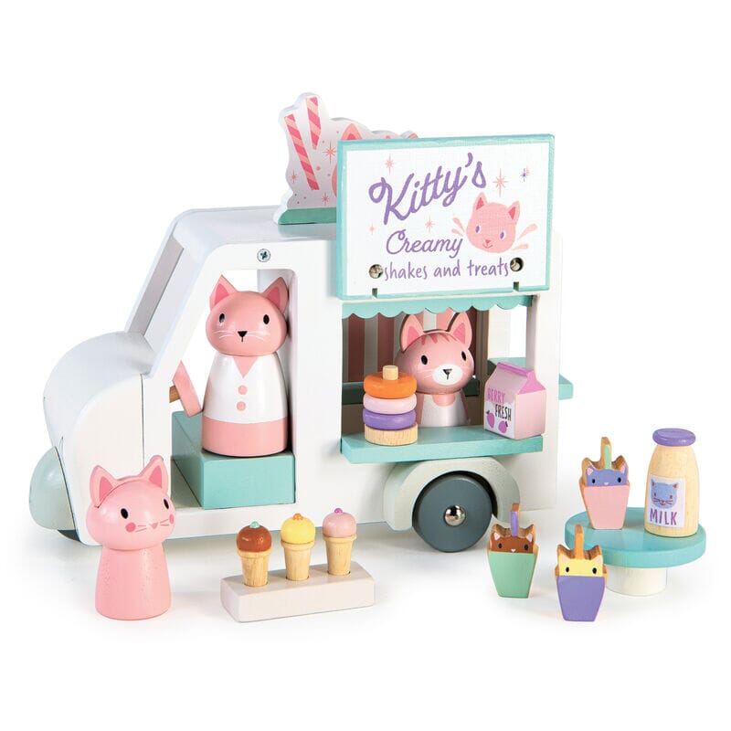 Tender Leaf Toys - Kitty's Milkshake Van Wooden Toy Tender Leaf Toys 