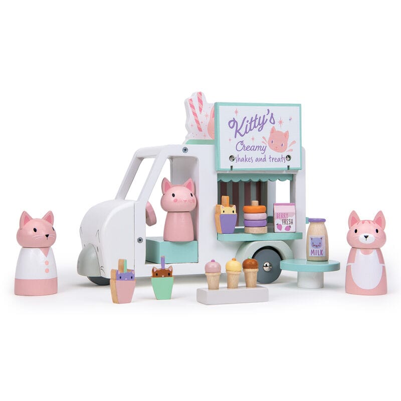 Tender Leaf Toys - Kitty's Milkshake Van Wooden Toy Tender Leaf Toys 