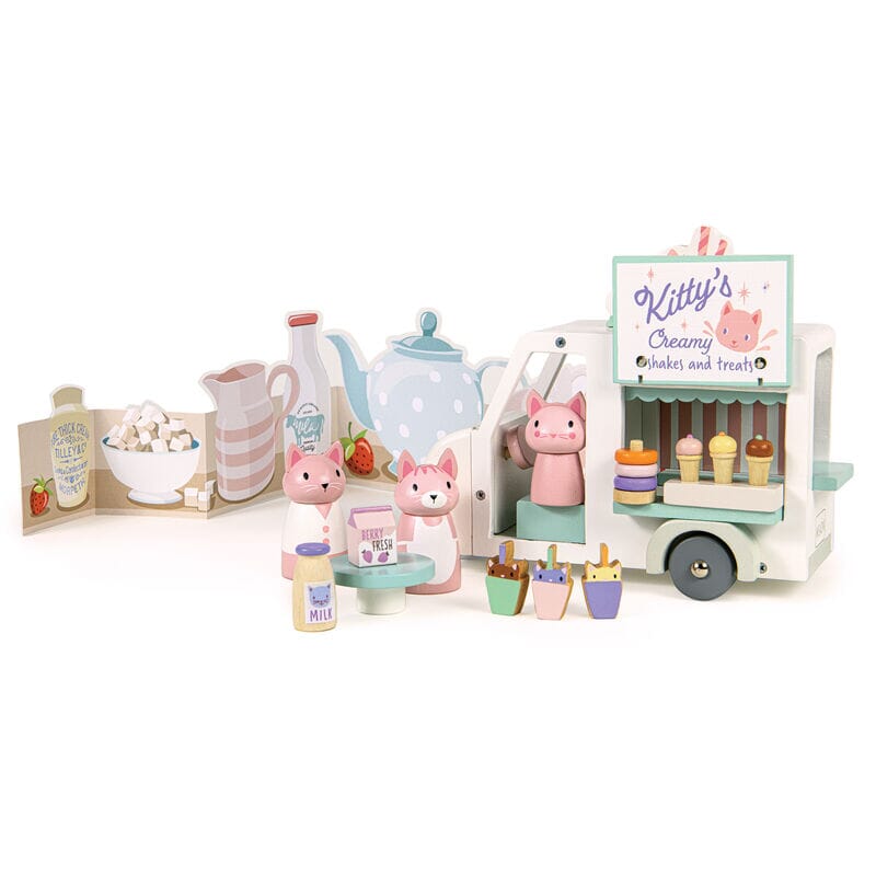 Tender Leaf Toys - Kitty's Milkshake Van Wooden Toy Tender Leaf Toys 