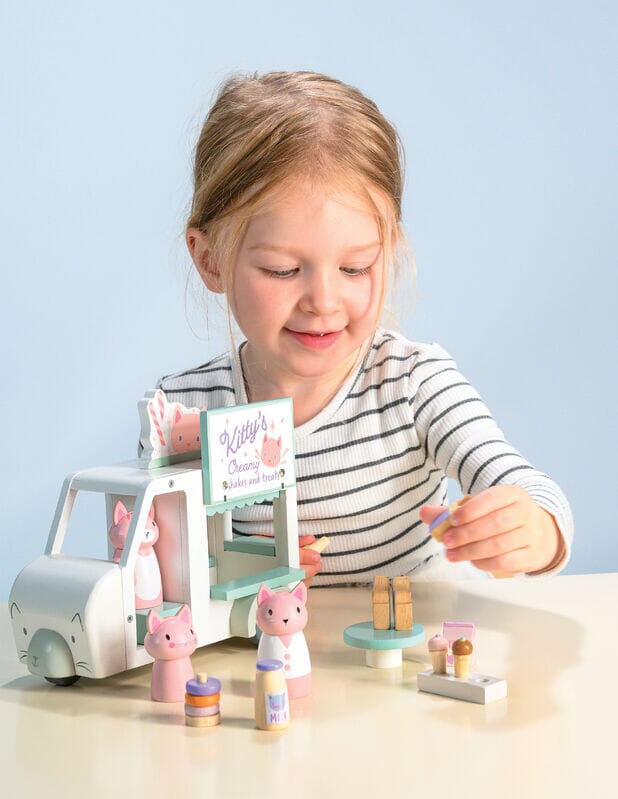 Tender Leaf Toys - Kitty's Milkshake Van Wooden Toy Tender Leaf Toys 