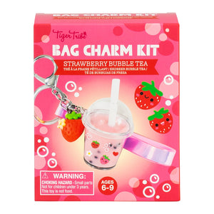 Tiger Tribe - Bag Charm Kit | Strawberry Bubble Tea