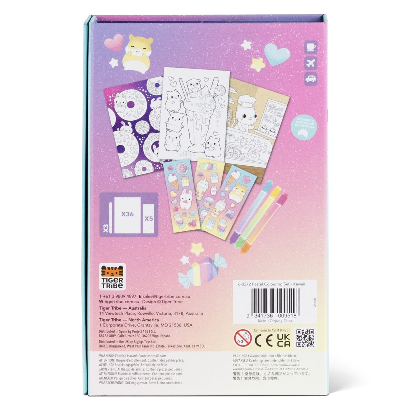 Tiger Tribe - Pastel Colouring Set | Kawaii Cafe Activity & Craft Tiger Tribe 